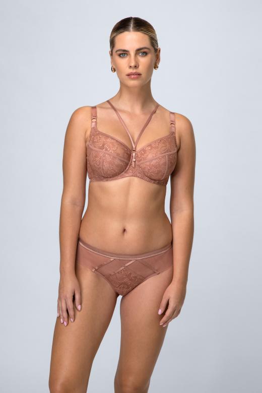Chiara M  – Miękki biustonosz z ozdobnymi strapsami dla średnich i dużych biustów